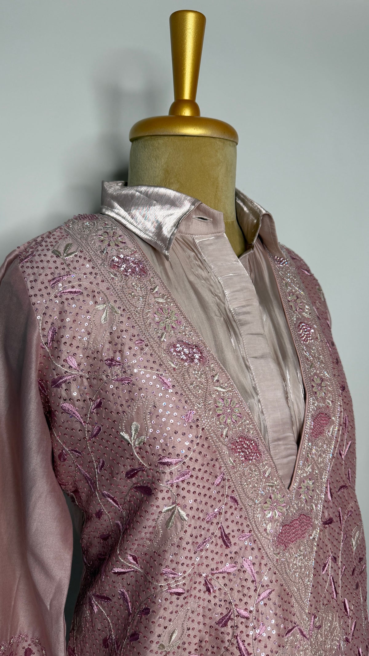Light Mauve Relaxed Fit Chikankari Co-ord Set