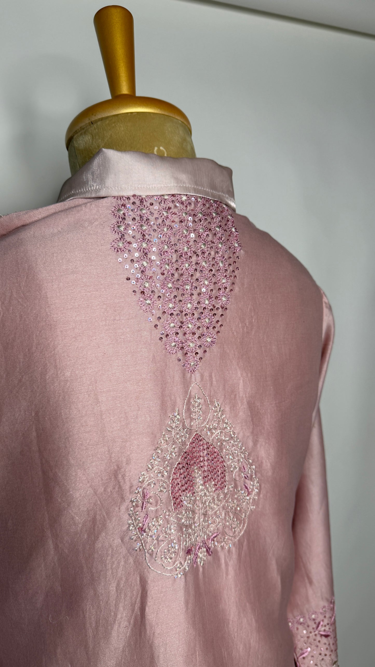 Light Mauve Relaxed Fit Chikankari Co-ord Set