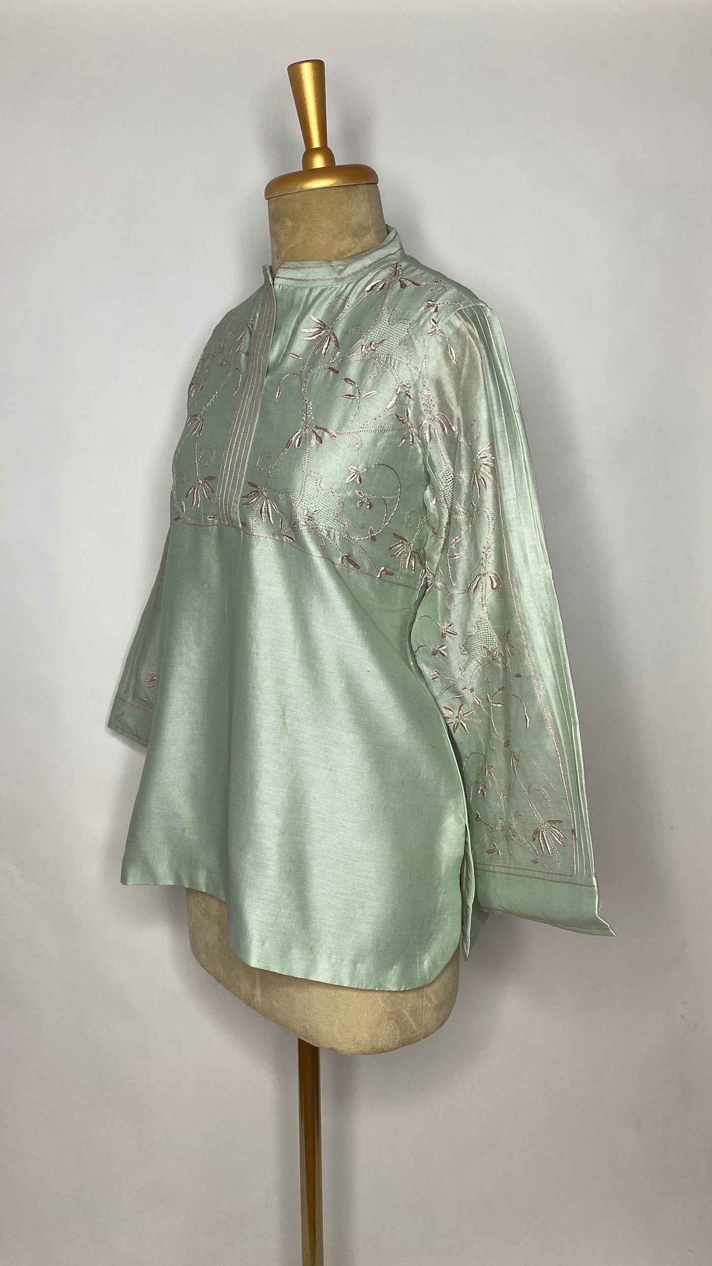 Light Green Jaali Chikankari Top
