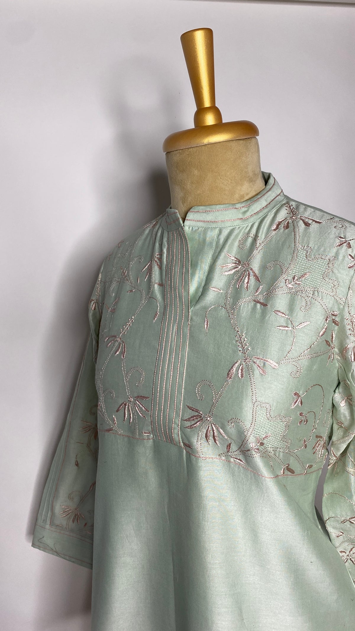 Light Green Jaali Chikankari Top