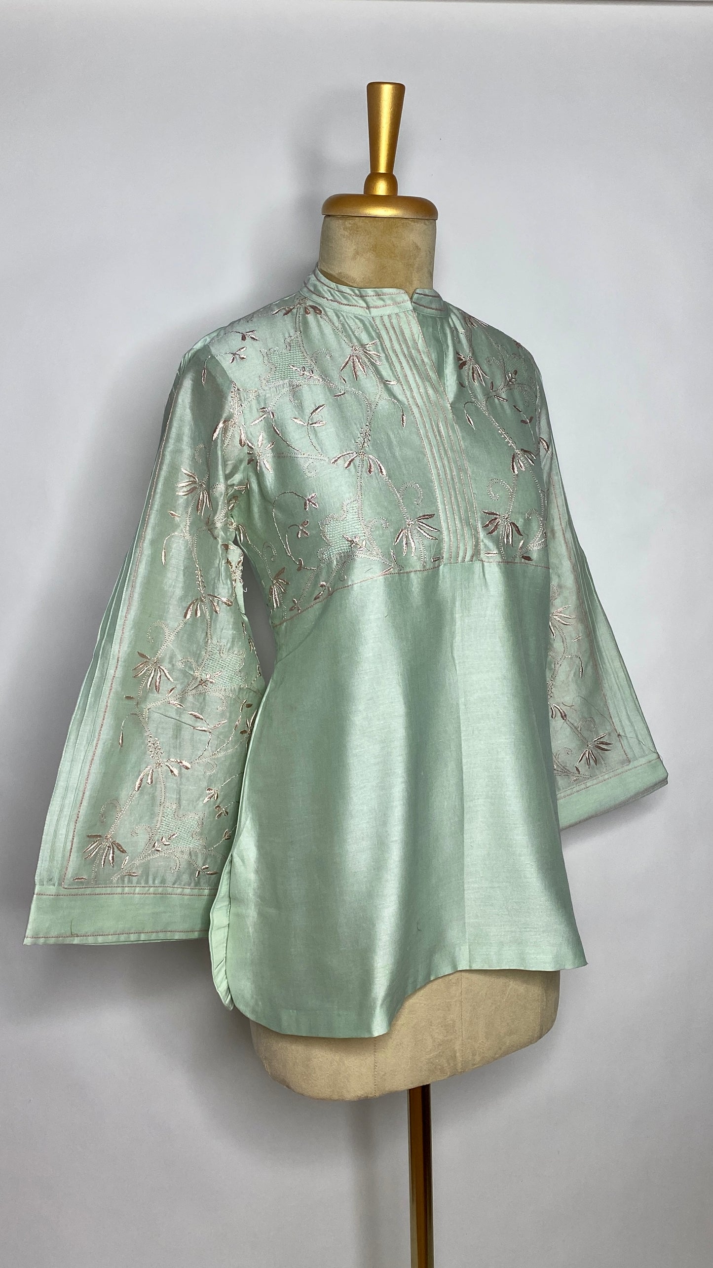 Light Green Jaali Chikankari Top