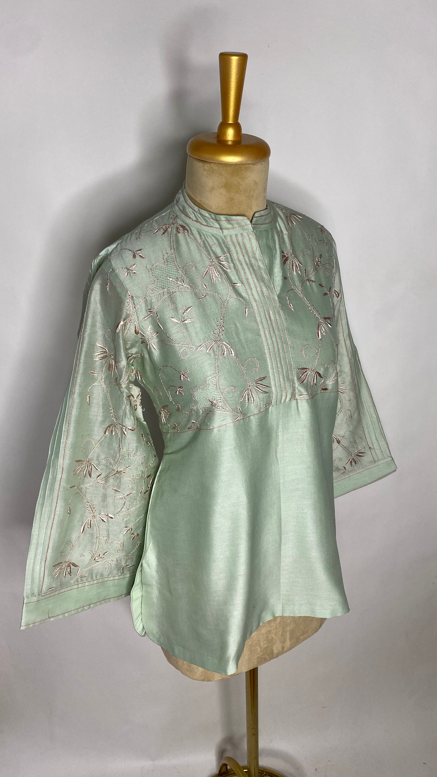 Light Green Jaali Chikankari Top
