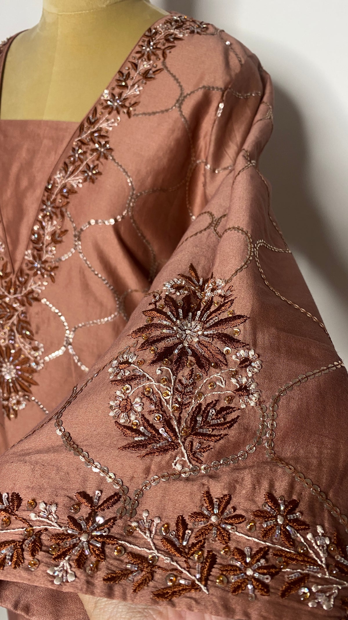 Brown Chikankari Short Kurta Set