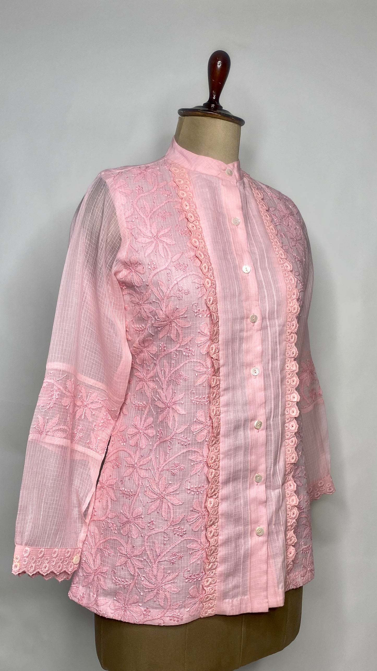 Pink Lace Detail Kota Shirt