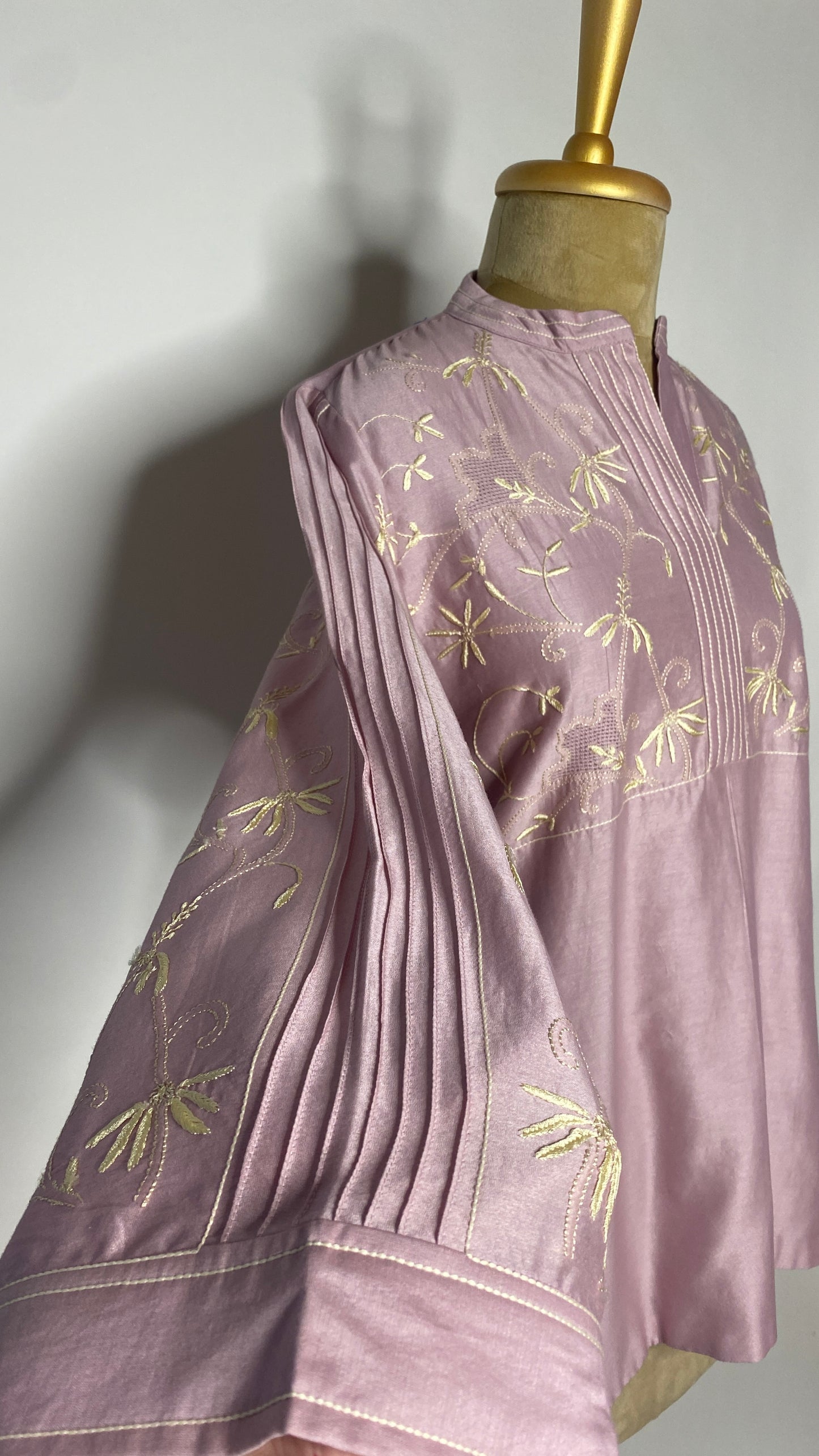 Light Mauve Jaali Chikankari Top