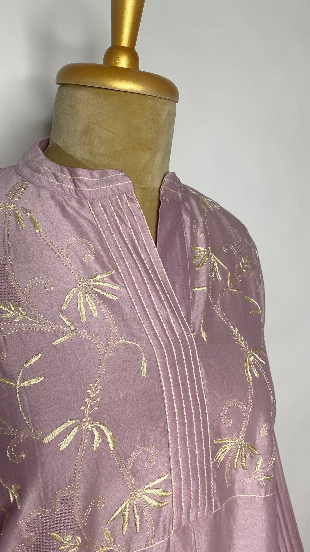 Light Mauve Jaali Chikankari Top