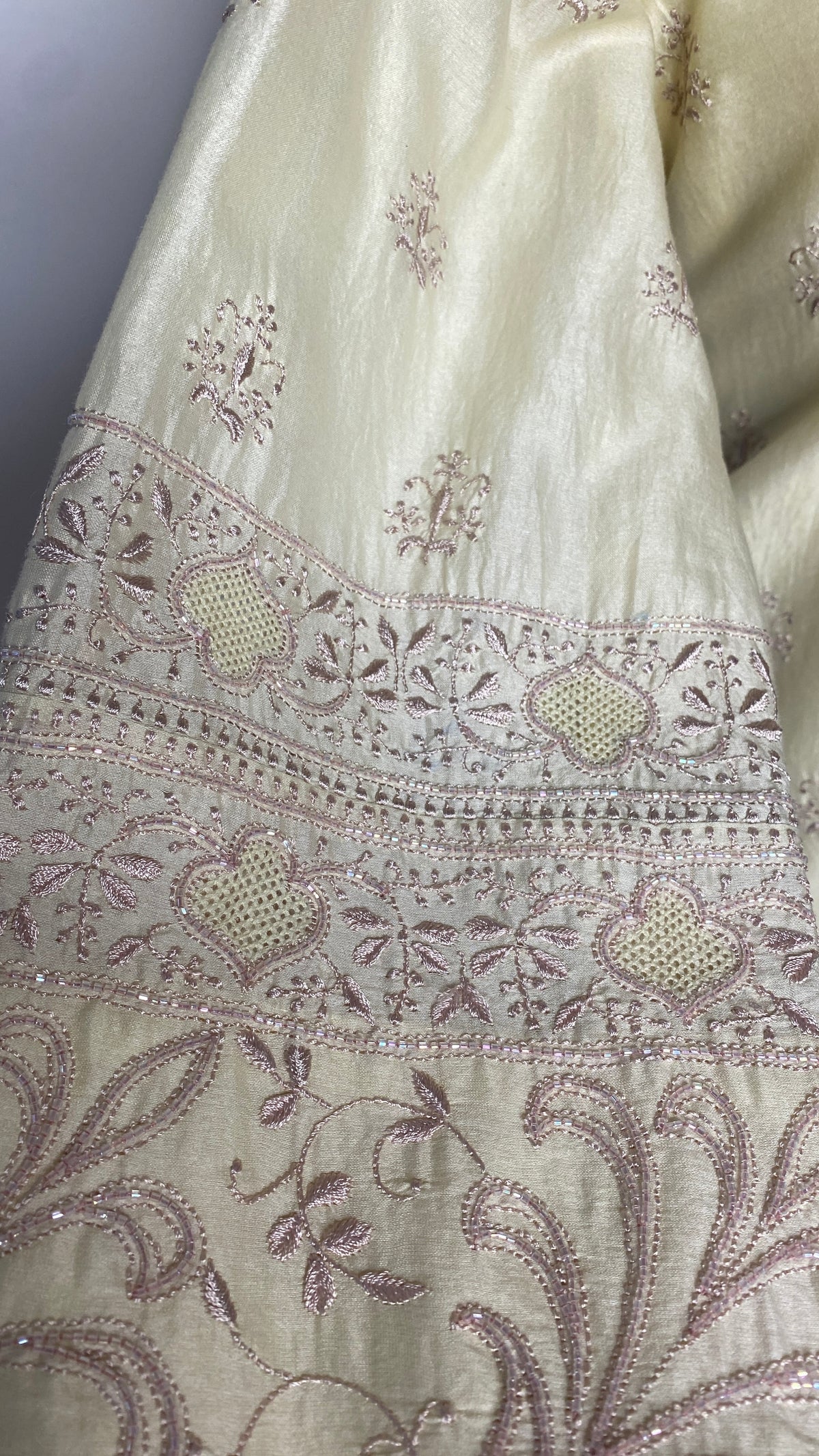 Butter Yellow Frog Fastening Chikankari Shirt