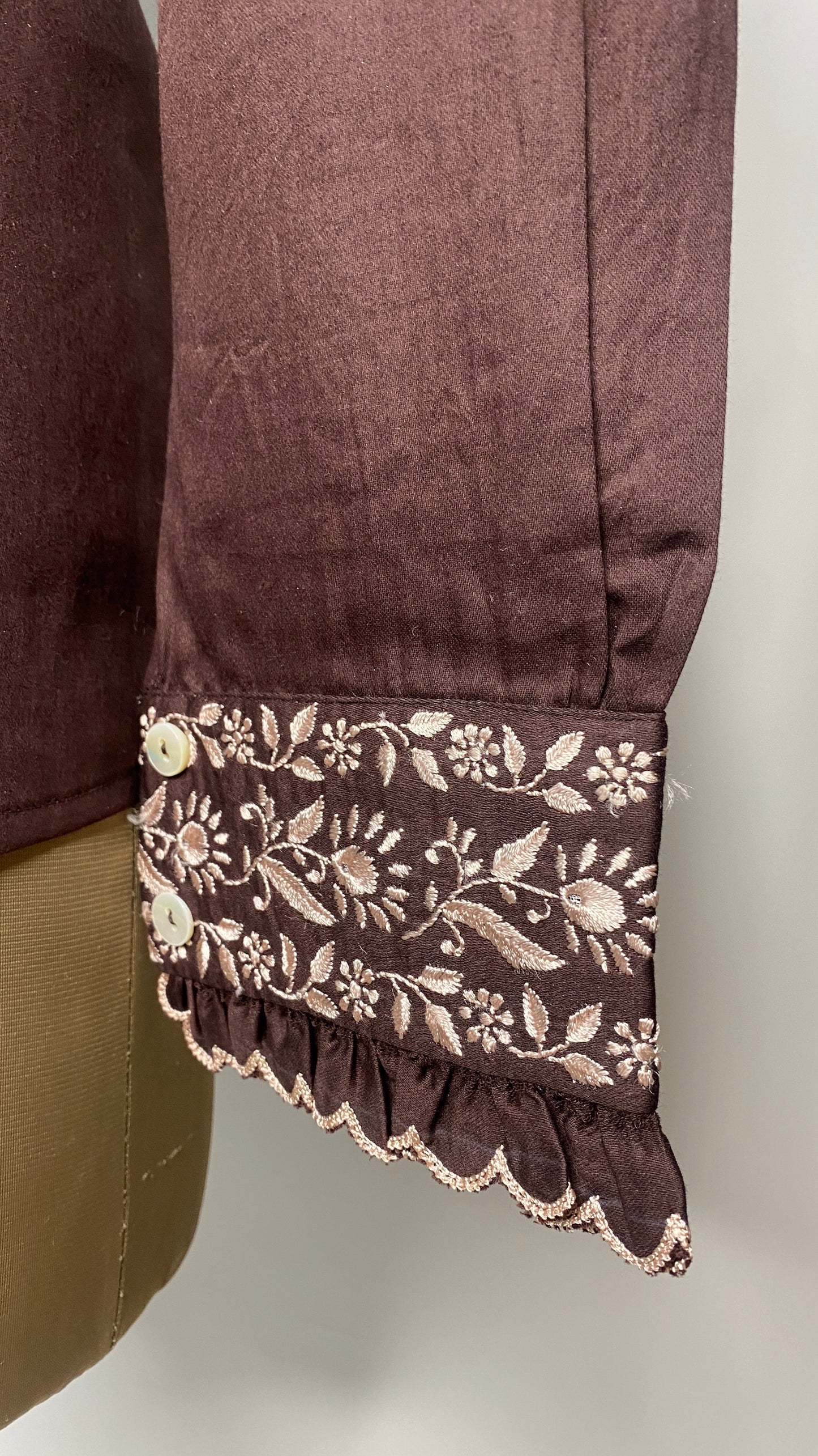 Coco Brown Chikankari Cotton Shirt