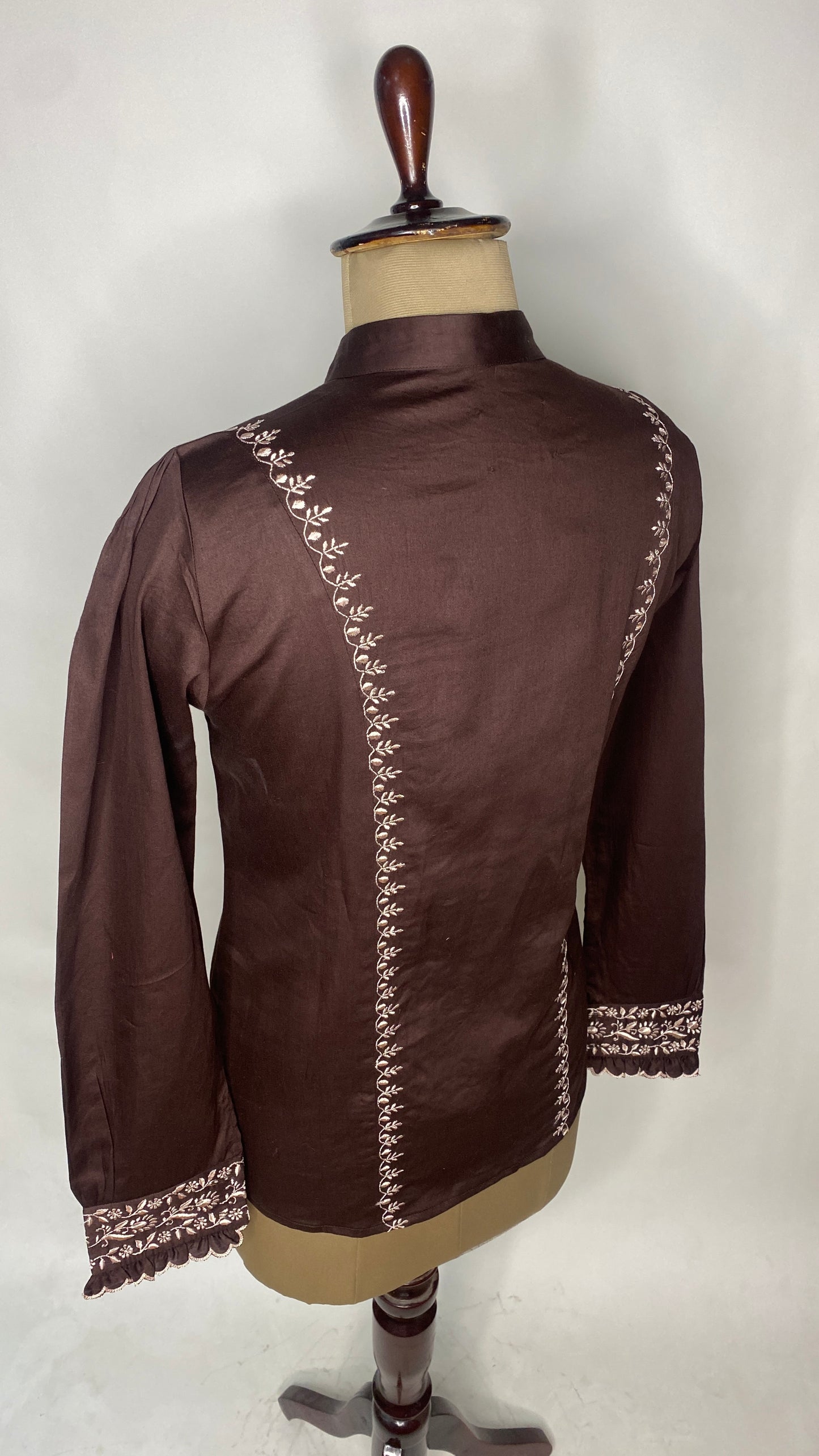 Coco Brown Chikankari Cotton Shirt