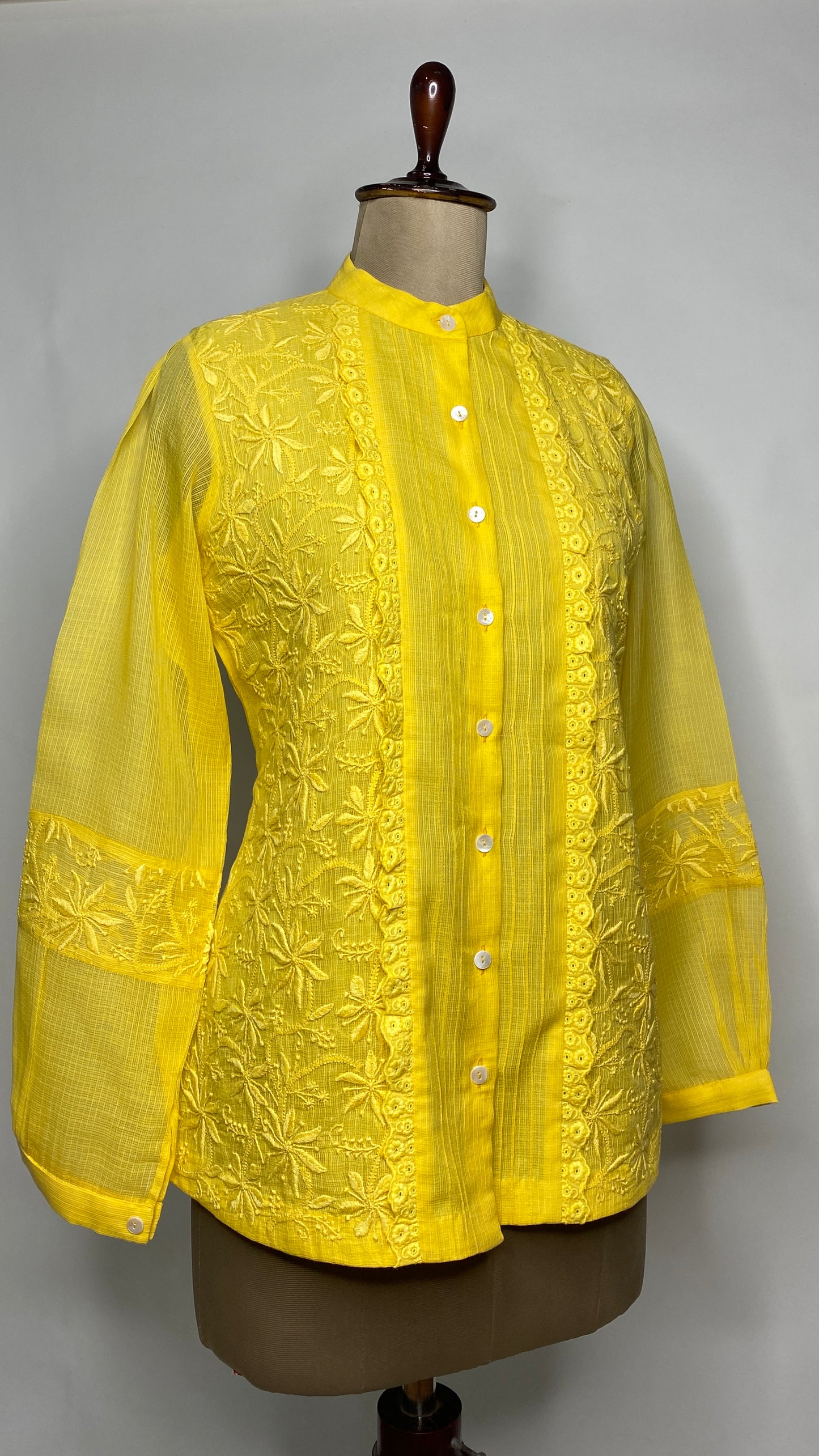 Yellow Lace Detail Kota Shirt