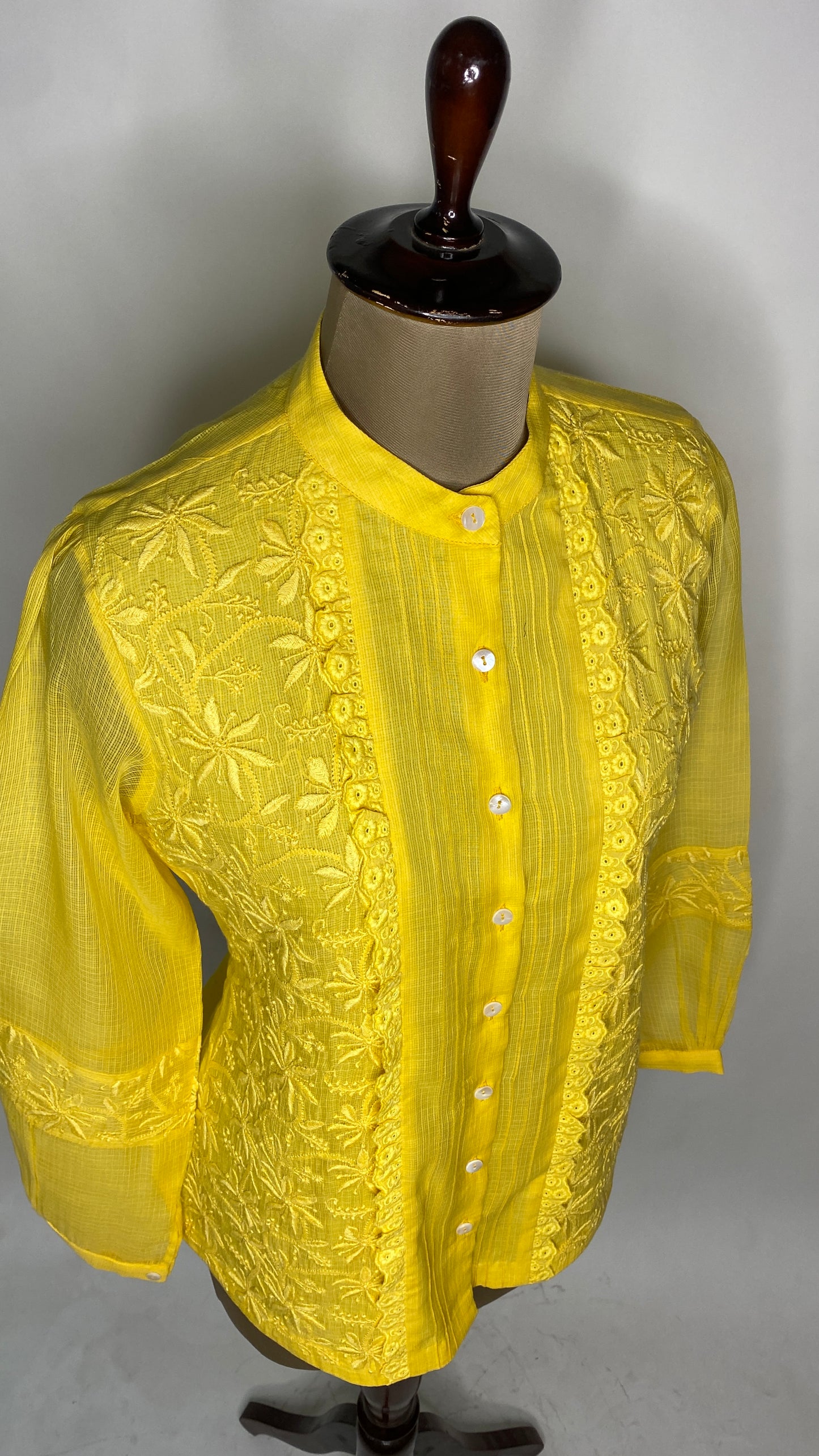 Yellow Lace Detail Kota Shirt