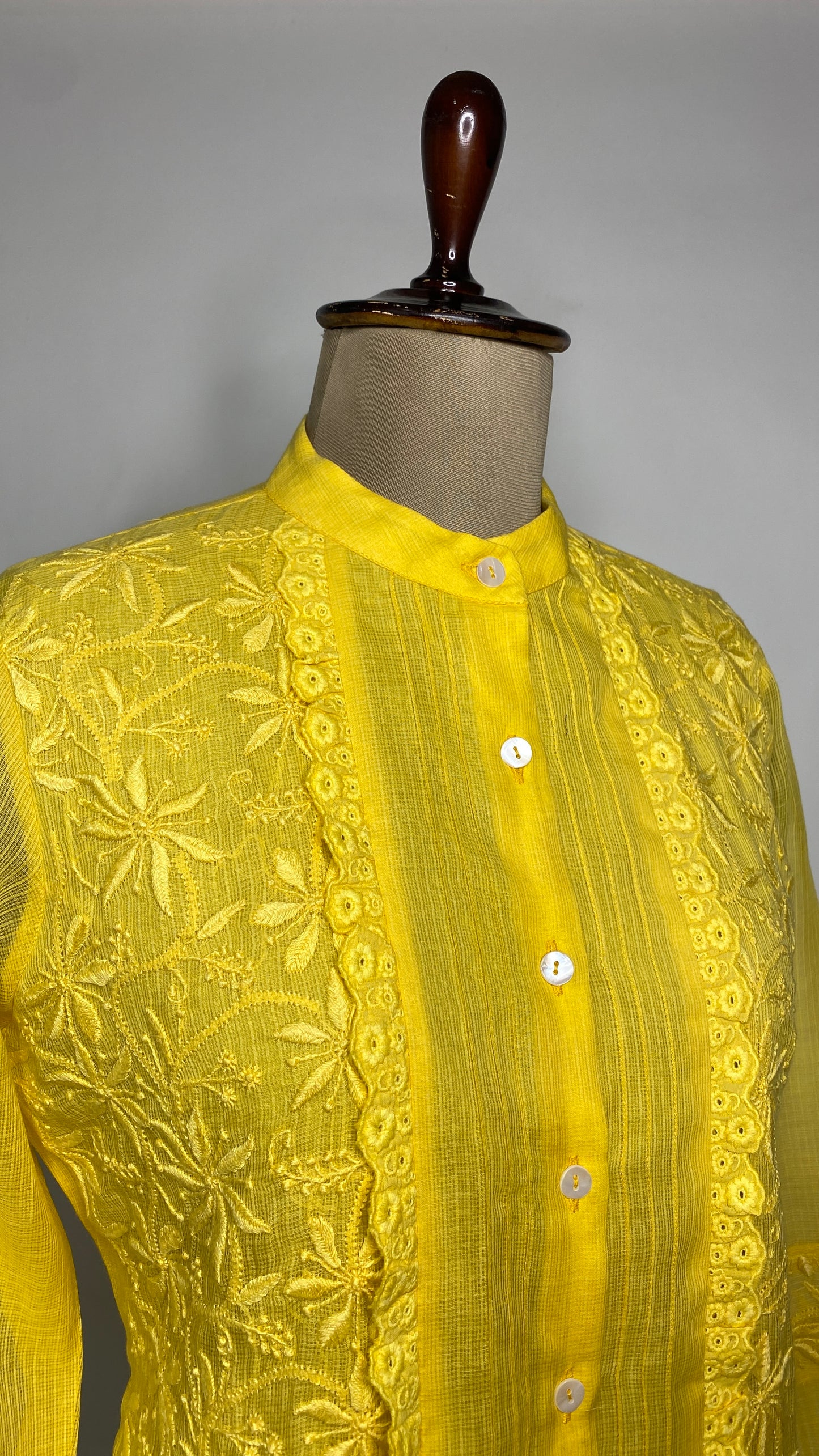 Yellow Lace Detail Kota Shirt